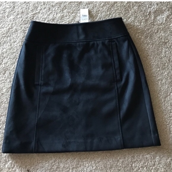 LOFT navy faux suede skirt - Picture 3 of 7